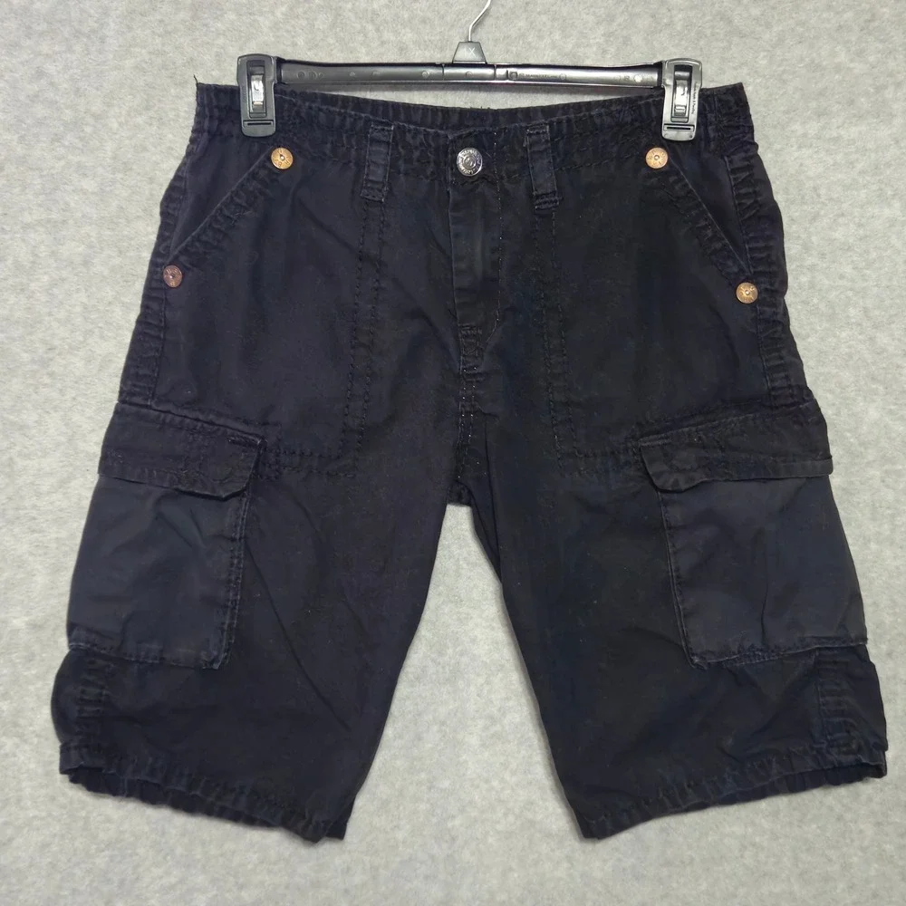 True Religion Brand Jeans Mens 32 Cargo Shorts Black 32 Made in USA